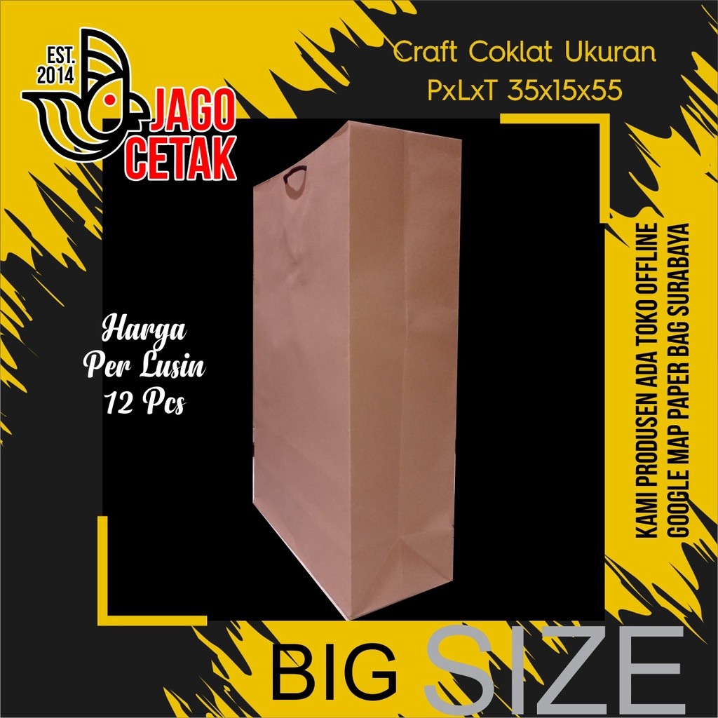

Lsp paper bag 35X15X55 PxLxT besar jumbo goodie bag paperbag tas besar paper bag boneka jumbo craft