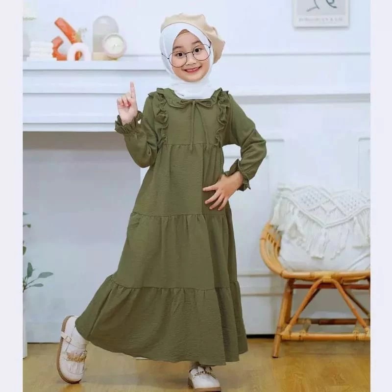 Gamis Anak Perempuan Pakaian Baju Muslim Gamsyi Wanita Termurah Seragam Ngaji Terbaru 2025 Santriwat