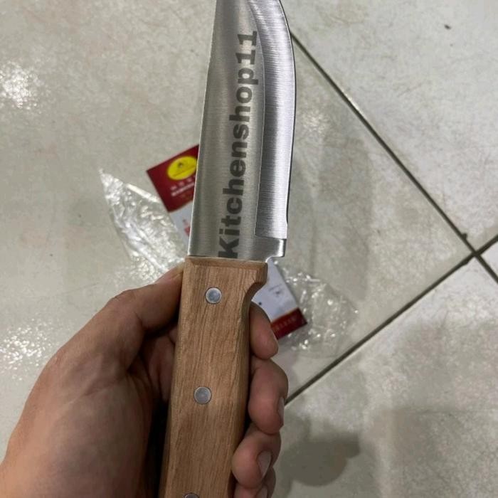 pisau dapur tajam kualitas premium/pisau china gagang kayu 8inch