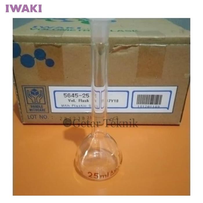 Iwaki 5645-25 Labu Ukur 25ml With PP Stopper Flask Volumetric