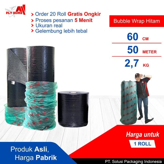 

Aman - Flyhome Bubble Wrap 60Cm Potongan 2,7Kg Hitam 1 Roll Hitam 60X50Meter