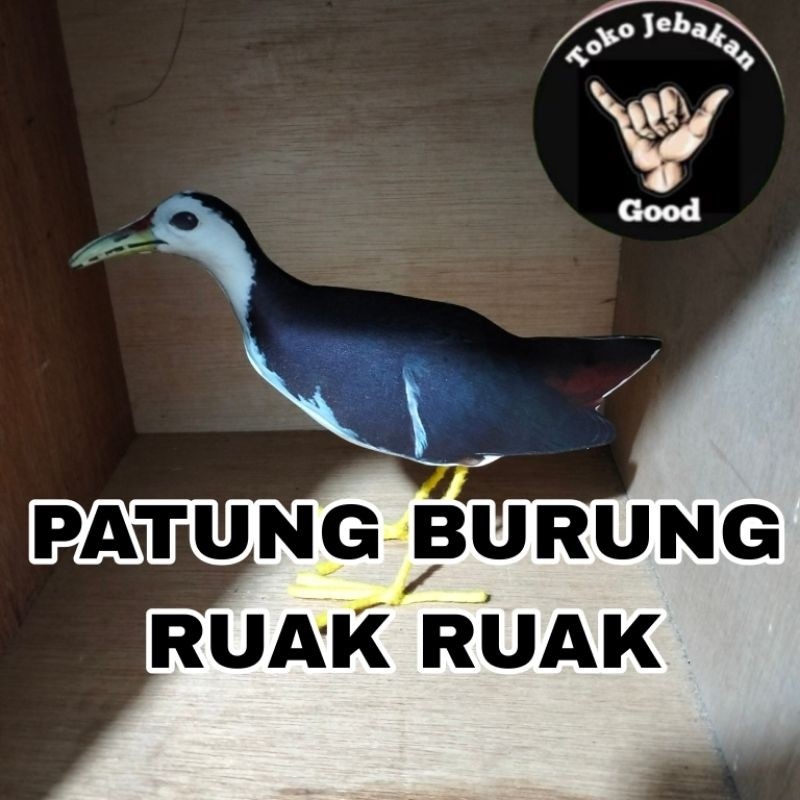 Dik1 PATUNG BONEKA BURUNG RUAK RUAK MIRIP ASLI