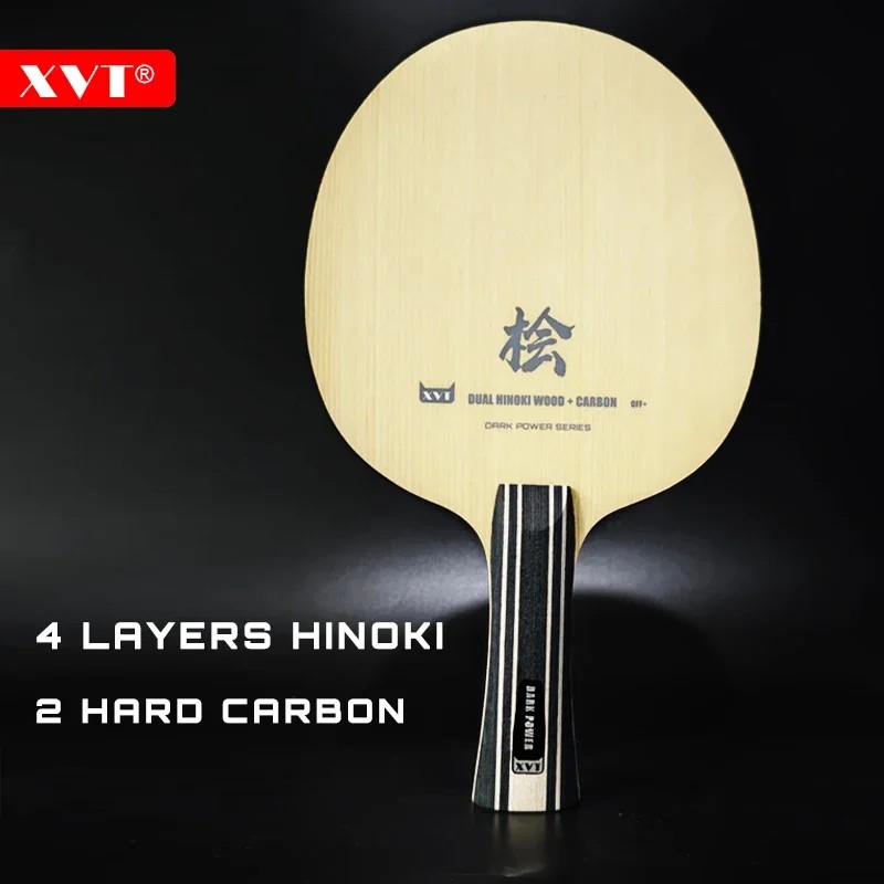 Xvt Dual Hinoki Carbon Dark Power Table Tennis Blade/ Ping Pong Blade/ Table Tennis Bat