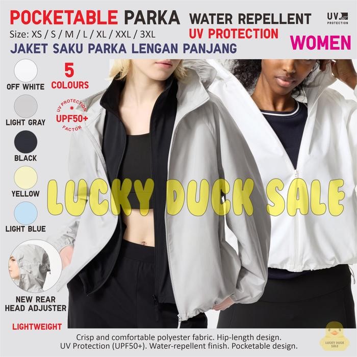 Women Pocketable Parka UV Protection Jaket Hujan Saku Wanita UNIQLO