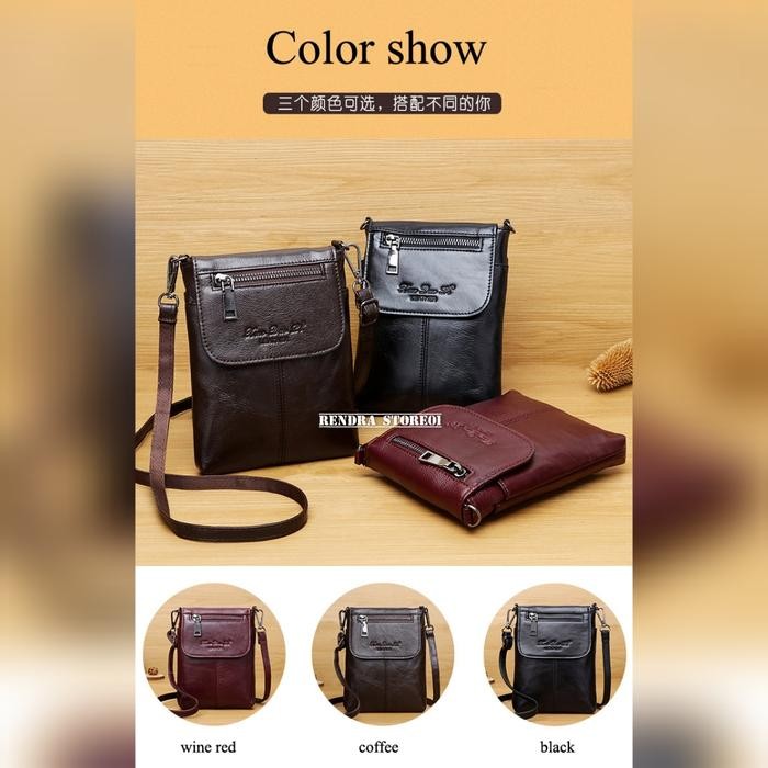 Tas selempang wanita tas hp kulit sapi asli tas santai wanita import