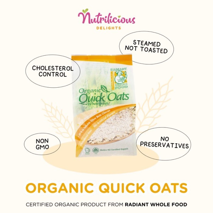 

Organic Quick Instant Oats Radiant 500 Gr Oat Gandum Organik MPASI