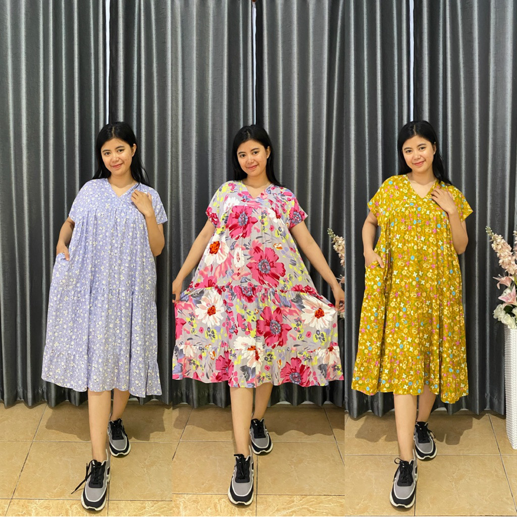 SUNS Masayu Homedress Rayon Premium Motif Bunga