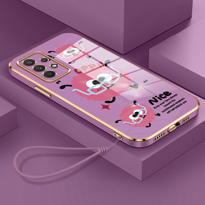 Casing Hp Untuk Samsung Galaxy A32 4G A32 5G Case Casing Tanah liat bola bulu merah muda pola Kesing