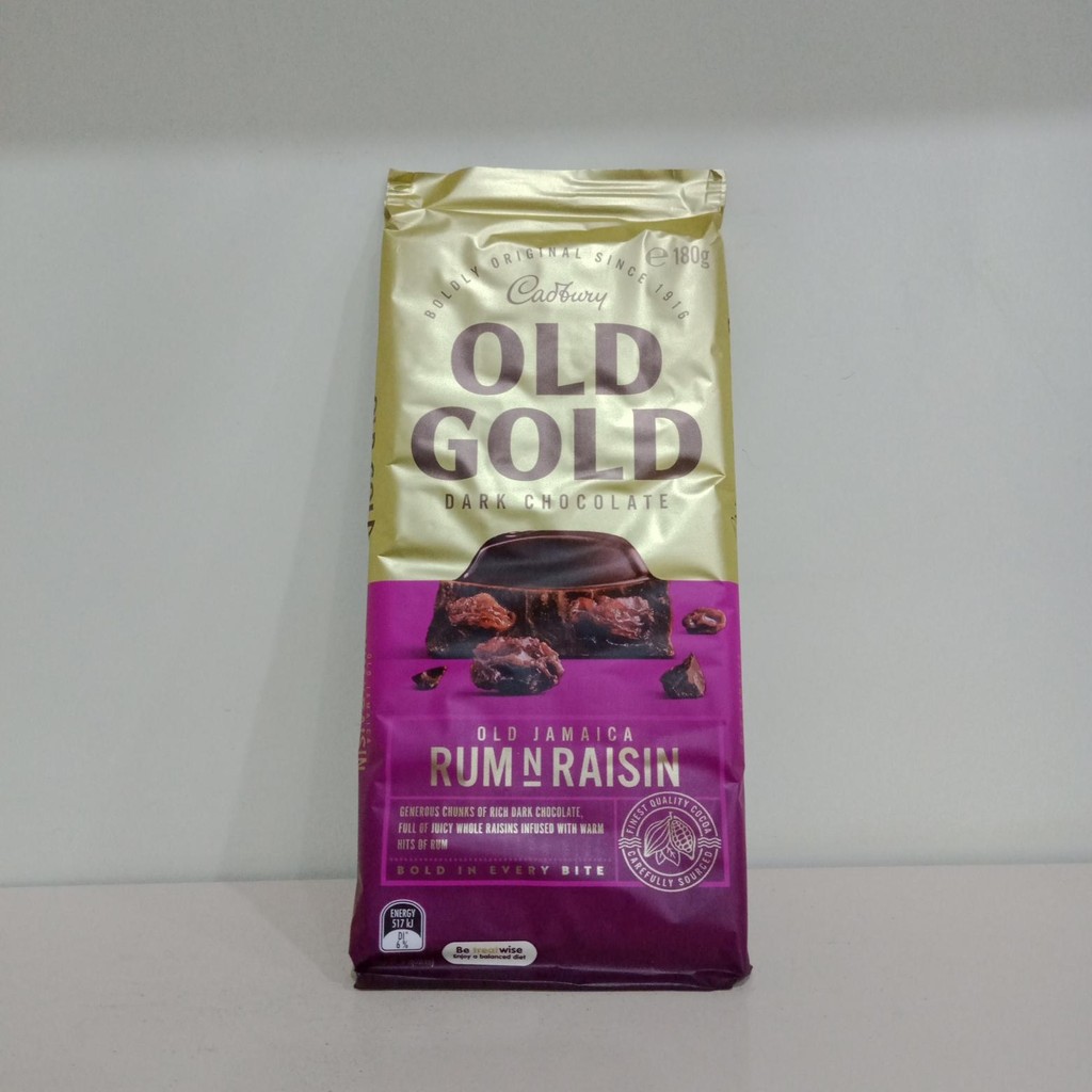 

Old Gold Dark Roast Chocolate Rum N Raisin 180 gram Original Australia