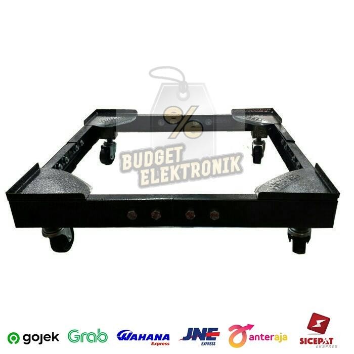 Kaki / Dudukan / Braket Kulkas Full Besi Roda Besar -