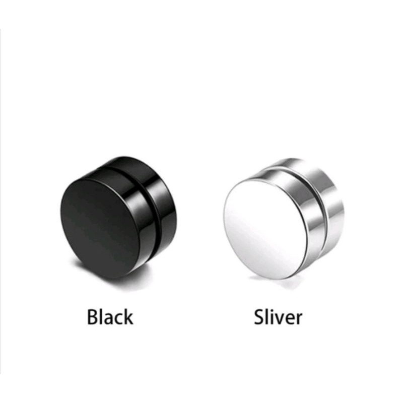 1 Pcs Anting Magnet Titanium Model Polos Pria dan Wanita//Anting Tanpa Tindik ( Magnet Polos)