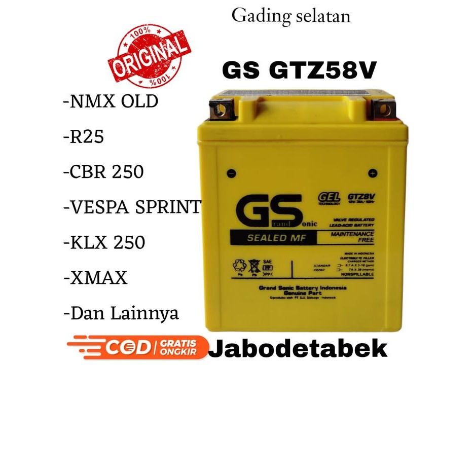 Terlaris Aki Motor Gs Gtz8V Original Aki Kering R25 Nmax Old Cbr 250