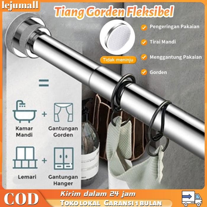 Tiang Gorden Fleksibel Jemuran Baju Tiang Jemuran Portable Besi Gorden