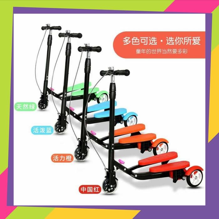 Skuter Anak / Skuter Injak Dual Pedal Roda 3 / Scooter Pedal