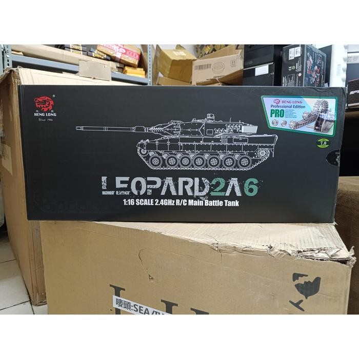 BARU HENGLONG RC GERMAN LEOPARD 2A6 TANK 1/16 REMOTE CONTROL 2.4GHZ PACKING AMAN