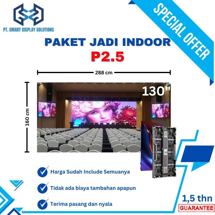 VIDEOTRON INDOOR P2.5 UNILUMIN CABINET MODULE PAKET HEMAT 2,88MX1,60M