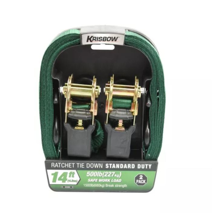 KRISBOW TALI PENGIKAT BARANG TIE DOWN / RATCHET TIE DOWN- HIJAU