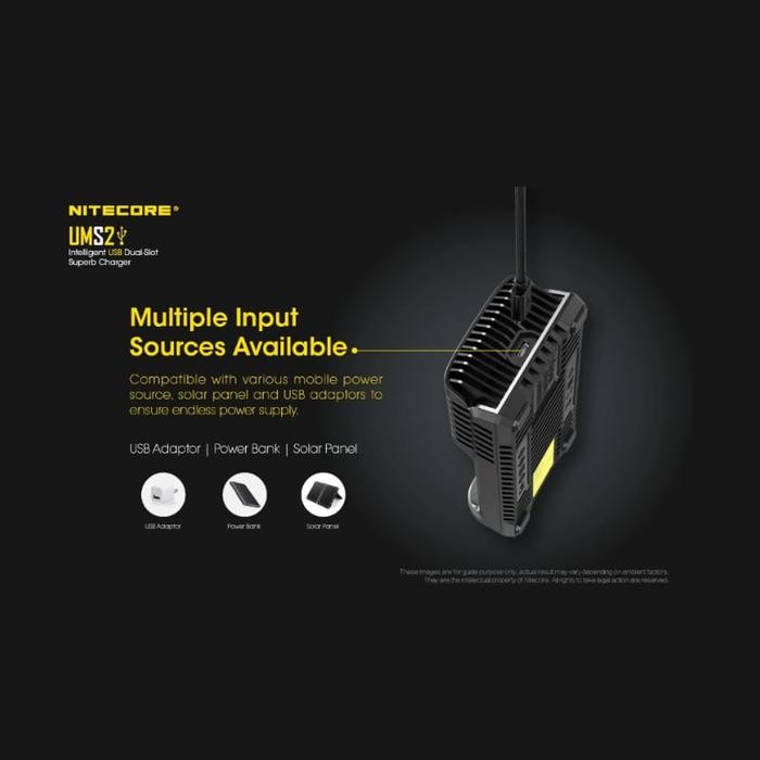 NITECORE UMS2 INTELLIGENT USB 2 SLOT SUPERB CHARGER