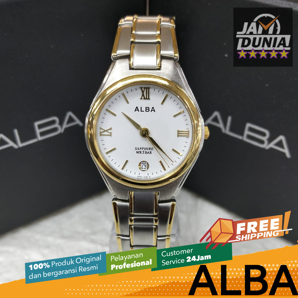 JAM TANGAN WANITA ALBA ORIGINAL JAM ALBA STAINLES AXDF94 AXDF ALBA AXDF94X1 AXD JAM ALBA SILVER GOLD