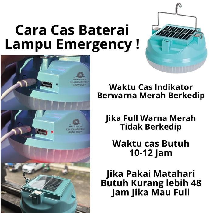 Lampu Led Emergency Ufo 400W /Solar Panel Led/ Lampu Emergency Gantung Lampu Taman Outdoor Lampu