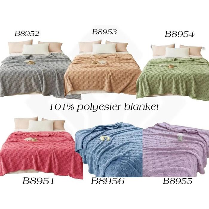 Selimut Bulu Sutra 180 X 200 Selimut Polos Embos Selimut Tidur Hangat Tebal