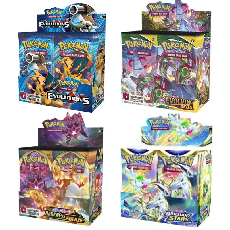 Newest 324/360Pcs Pokemon Cards Sun & Moon Evolutions Pokemon Booster Box Collectible Tradeiner Card