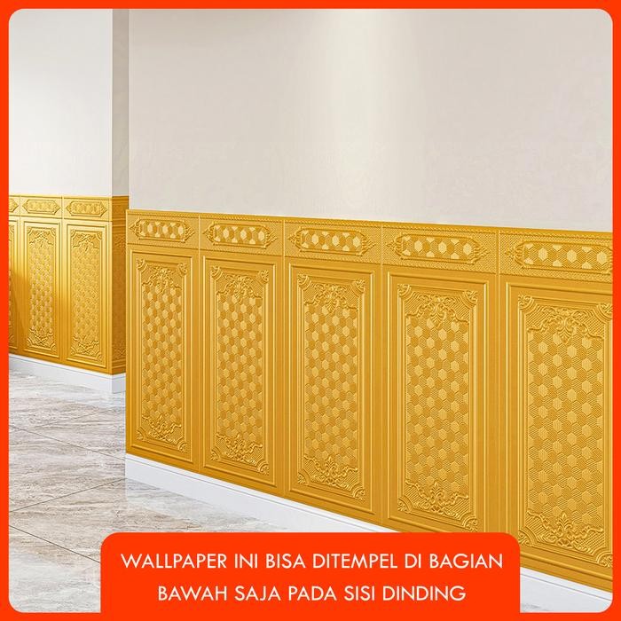 SALE TERBARU [ISI 5 PCS] WALLPAPER 3D FOAM PINTU, XPE FOAM DENGAN MOTIF UKIRAN KLASIK TIMBUL - 70CM