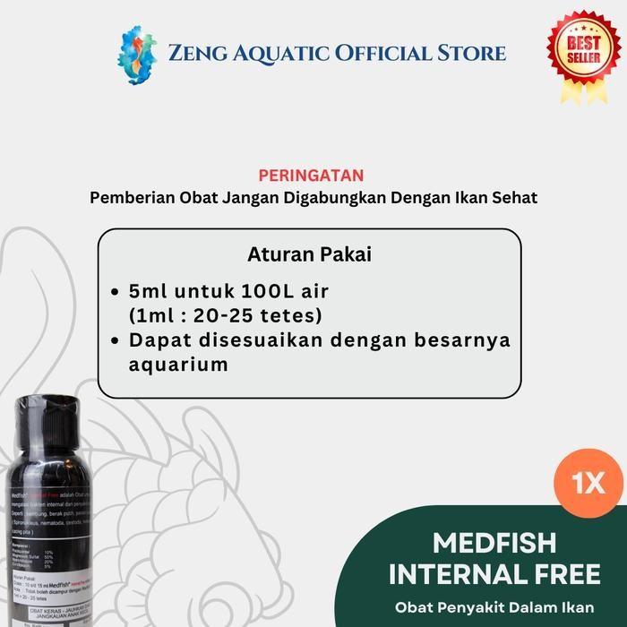 OBAT IKAN-INTERNAL FREE (MEDFISH) UNTUK BAKTERI INTERNAL DAN USUS