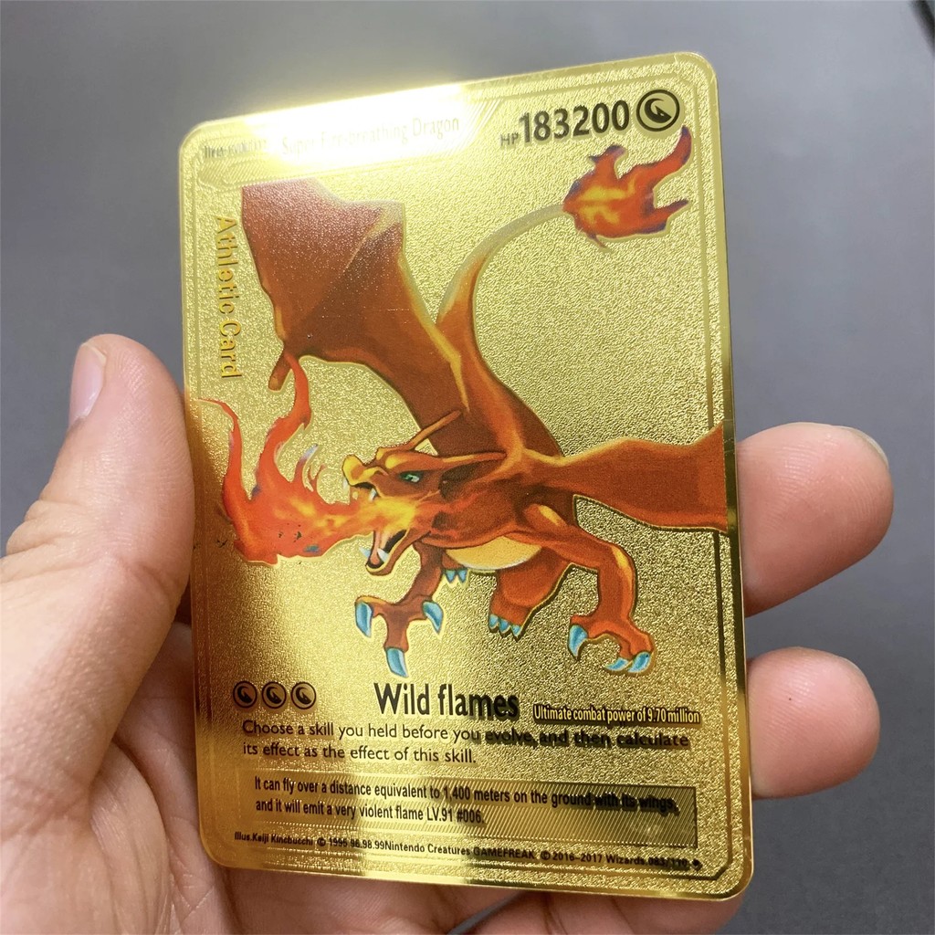 10000Hp  arizard Vmax Pokemon Cards Metal English Card Arceus Gx Vstar V Golden Limited Kids Gift