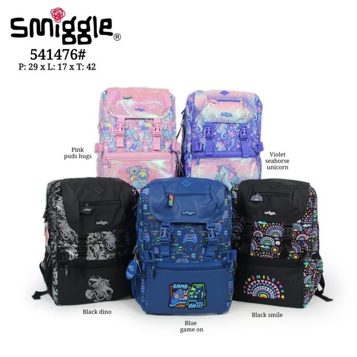 Smiggle Foldover Backpack Dino Game Unicorn Pug Smile