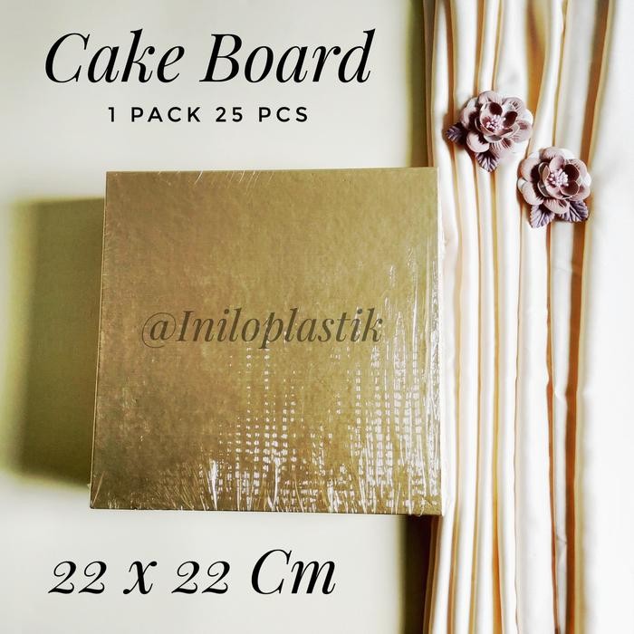Tatakan Kue / Cake Board / Alas Kue Tart Kotak 22Cm