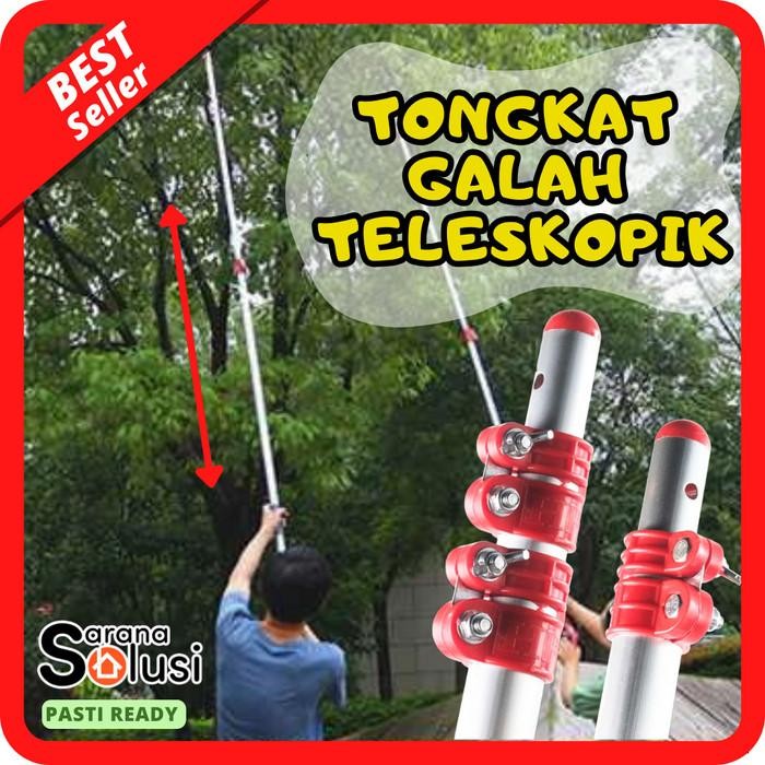 Tongkat Teleskopik Tiang Galah Gagang Panjang Genter Pruning Aluminium