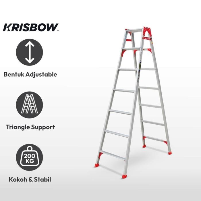 KRISBOW 4M TANGGA LIPAT MULTIFUNGSI 7 STEP / Tangga 2in1 Aluminium