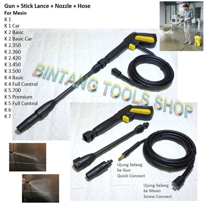 Selang Hose Gun Set Nozzle fot Jet Cleaner Karcher K1 K2 K3 K4 K5