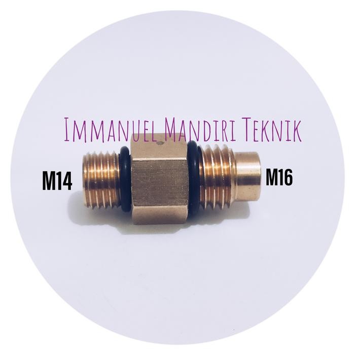Nepel Jet cleaner gun pendek M16 x M14 / Sambungan gun foam lance