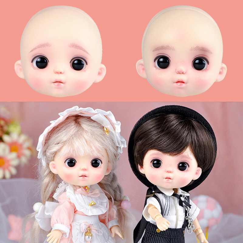Ymy Milky White Head Ob11 Cute 1/12Bjd Makeup Doll Head Joint Doll Head Diy Boy Girl Baby Doll