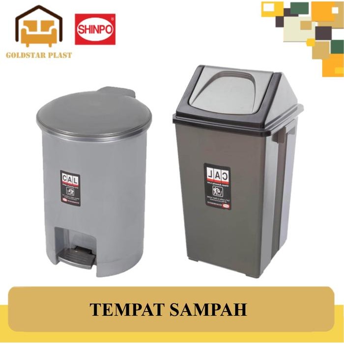 SHINPO Tempat Sampah/Tong Sampah Injak/Tong Sampah Goyang Plastik