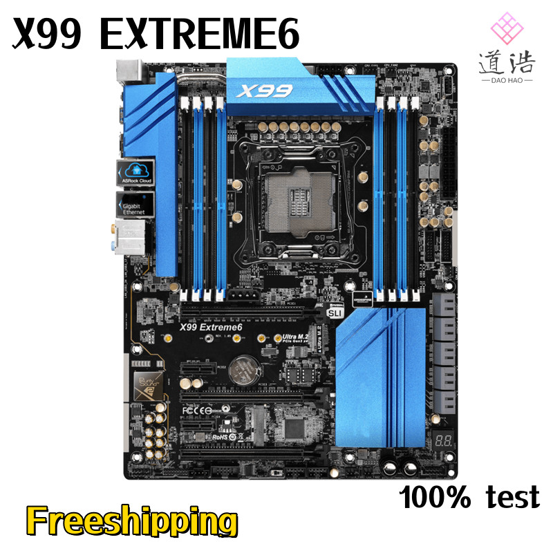 For Asrock X99 EXTREME6 Motherboard 128GB PCI-E3.0 LGA 2011-3 DDR4 ATX X99 Mainboard 100% Tested Ful