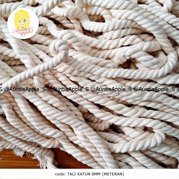 PREMIUM TALI TAMBANG KATUN METERAN 8MM/MACRAME/TALI TAS/TALI KEPANG/TALI KATUN