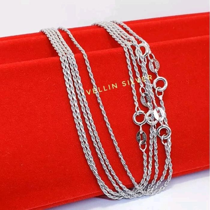 PREMIUM Kalung Perak Pria Wanita Model Tambang Silver 925 Asli