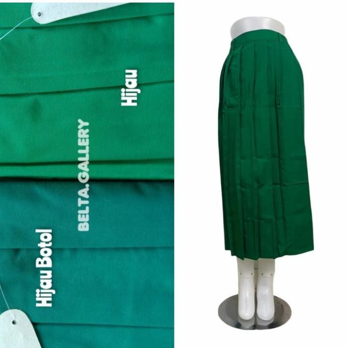 Product Laris Rok Sekolah Mi Model Rempel Warna Hijau Dan Hijau Botol Bahan America