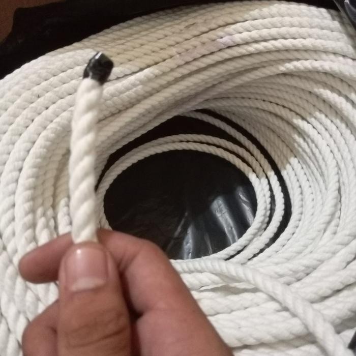 PREMIUM Tali Tambang Kuralon 8mm 10mm Tali Kain Katun Besar Tambang Putih