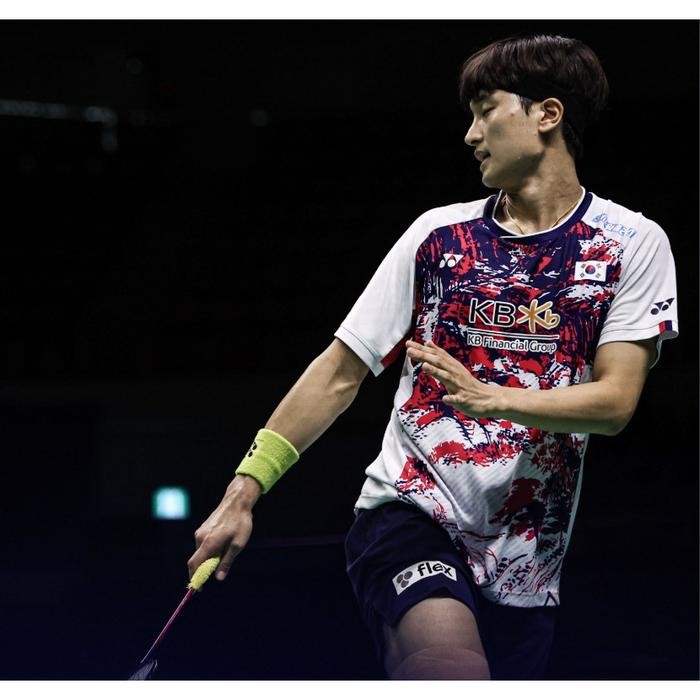 Kaos Jersey Badminton Kang Min Hyuk Tim 10593 Olimpiade Korea 2024, Olympic Japan Bulu Tangkis Navy