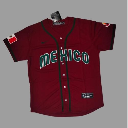 Jersey Baseball Mlb Mexico Merah Maroon Produk Berkualitas