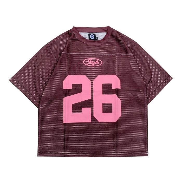 Mesh Jersey Boxy Genesis - 26 Brown Top Quality