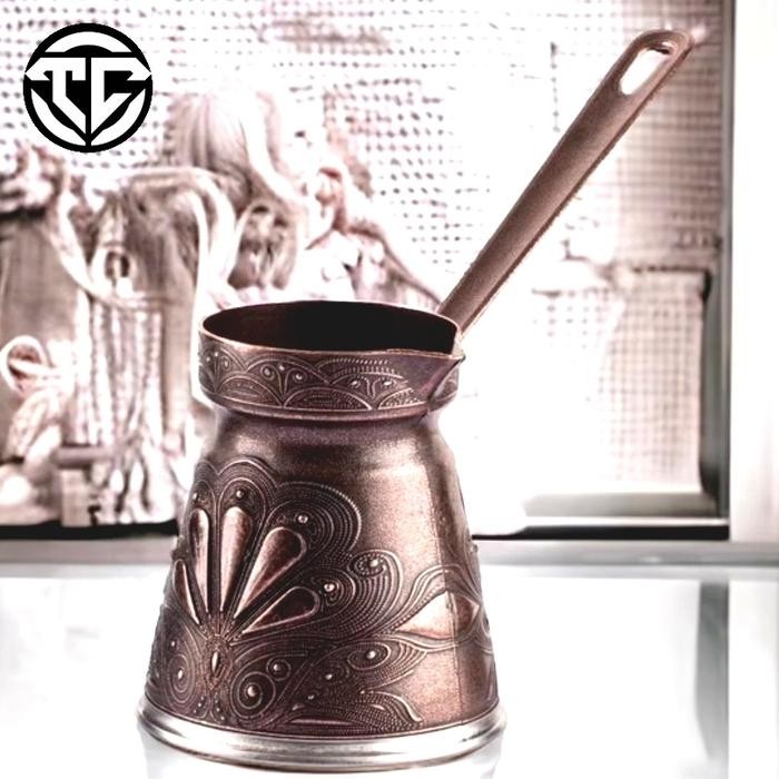 

NEW TURKISH COFFEE POT CEZVE IBRIK COPPER METAL PREMIUM ORIGINAL TURKIYE