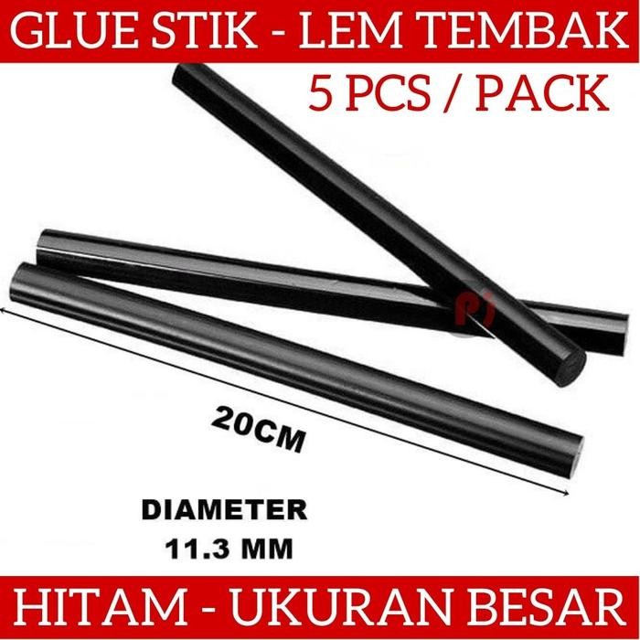 Isi 5 Pcs Glue Stick Isi Lem Tembak Warna Hitam Uk Besar 11Mm X 20Cm