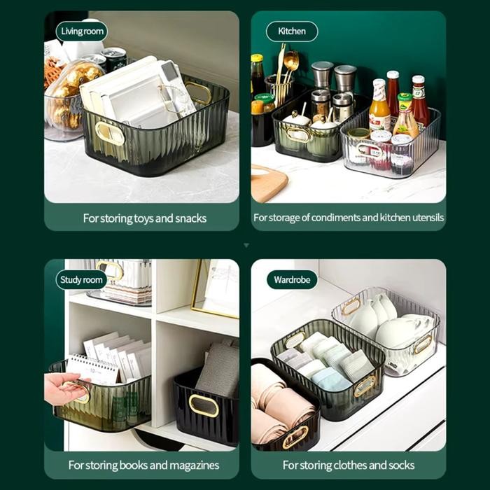 Kotak Penyimpanan Akrilik Serbaguna Storage Box Kotak Penyimpanan Transparan Box Storage Kosmetik