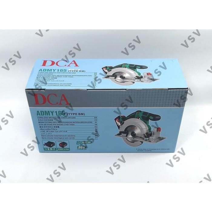 Terbagus Dca Admy165 Potong Kayu Baterai Cordless Brushless Circular Saw Circular Saw Cordless