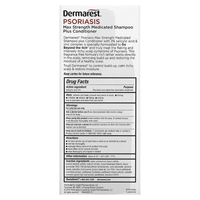 DERMAREST PSORIASIS MEDICATED SHAMPOO + CONDITIONER 236 ML